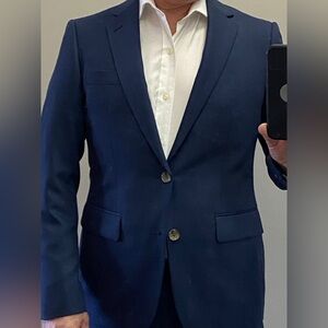 Men’s Custom Made Blue Indochino Suit - Approx 36 to 38 Short